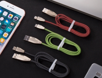 Reflective zinc alloy data cable